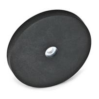 Nuolatinis magnetas GN 51.4-ND-57-SW - plokščias, korpusas su skylute, guminis dangtelis juodas