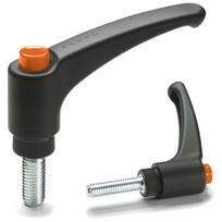 Reguliuojama rankena ERX.78 p-M8x45-C2 - srieginis kaištis pagamintas iš cinkuoto plieno, oranžinė