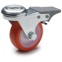 Pasukamas ratas fi 50 mm poliuretanas su stabdžiu su tvirtinimo anga, keliamoji galia 55 kg RE.C6-050-FBF