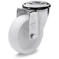 Pasukamas ratas fi 100mm plastikinis su tvirtinimo anga, keliamoji galia 200 kg RE.F8-100-FBL-N