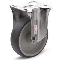 Fiksuotas ratas fi 125 mm guma su tvirtinimo plokšte, keliamoji galia 120 kg RE.G1-125-PBL-N-SST