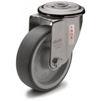 Pasukamas ratas fi 80 mm guma su tvirtinimo anga, keliamoji galia 70 kg RE.G1-080-FBL-N-SST