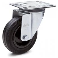Pasukamas ratas fi 80 mm guma su tvirtinimo plokšte, keliamoji galia 65 kg RE.E2-080-SBL-N