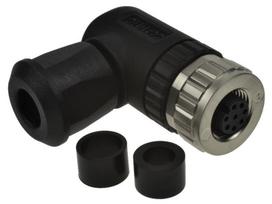 Lizdas 43-00131, M12-8p, 8 takeliai, 90 laipsnių kampai, varžtas, 0.5 mm2, 4-8 mm, skirtas IP67 kabeliui, Conec