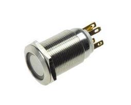 Jungiklis LAS1-GQ-11ZE/B/12V/S ON-OFF+OFF-ON 2 takeliai, bistabili, sidabrinė, plieninė, mėlyna