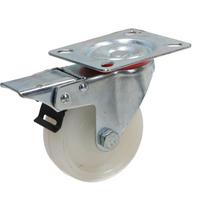 Pasukamas ratas fi 75mm plastikinis su stabdžiu ir tvirtinimo plokšte, keliamoji galia 70 kg 4083 - 75x30