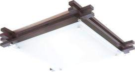 Lubinis šviestuvas GLOBO Edison, 2 x E27, 60W, su stiklu, medžio sp., 40 x 40 x 8,5 cm