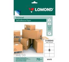 Lipnus popierius lipdukams Lomond Self-Adhesive Universal Labels, 8/105x74,3, A4, 50 lapų, Balta