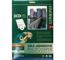 Lipnus popierius lipdukams Lomond Self Adhesive Inkjet Photo Paper Matinis A4 25 lapai x3CD 114/41mm