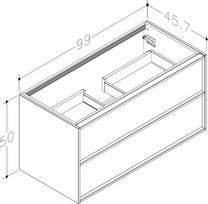 HOME, vonios spintelė 2 stalčiai 100 cm, natūralaus ąžuolo faneruotė