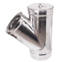 Dvisienis kamino trišakis 135° su kamščiu, izoliuotas, nerūdijantis plienas AISI 304, Ø300/350 mm