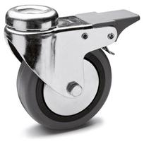 Pasukamas ratas fi 40 mm guma su stabdžiu su tvirtinimo anga, keliamoji galia 30 kg RE.C7-040-FBF