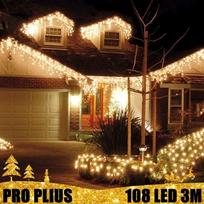 108 LED Profesionali lauko girlianda varvekliai PRO PLIUS ST IP67 : LED lempučių spalva - Šiltai Balta (WW)