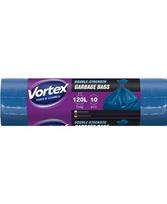 Šiukšlių maišai VORTEX  dvisluoksniai, 120 l, 10 vnt., storis 35 μm, HDPE/LDPE, mėlyni