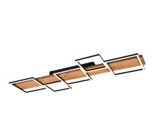 Lubinis LED šviestuvas TRIO Harper, 42W, 3000K, 5700lm, juodos/ąžuolo sp., 115 x 44 x 7 cm