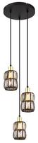 Pakabinamas šviestuvas GLOBO Wolli, 3 x E14, 40W, matinės juodos sp., ø25 x 120 cm