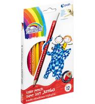 Spalvoti tribriauniai pieštukai SUPER SOFT JUMBO, Fiorello, 12 sp.