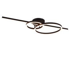 Lubinis LED šviestuvas TRIO Montilla, 40W, 2700-6000K, 6300lm, juodos sp., 100x12,5x40 cm