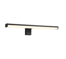 Veidrodžių LED šviestuvas TRIO Lino, IP44, 7,4W, 3000K, 900lm, juodos sp., 40 x 6 cm