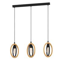 Pakabinamas šviestuvas EGLO Basildon, 3 x E27, 40W, juodos/ medžio sp., 78 x 16 x 110 cm