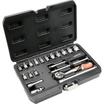 Galvučių su terkšle rinkinys Yato YT-14491, 1/4", 20 vnt.