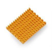 Radiatorius 40x30x5mm skirtas Raspberry Pi 4 su termolaidžia juosta - auksinis