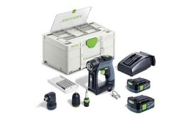 Suktuvas-gręžtuvas Festool CXS 12 2,5-Set 10,8 V; 2x2,5 Ah akum.
