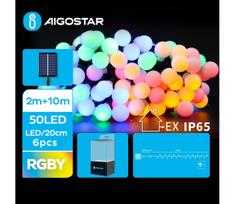 Aigostar - LED Solar Dekoratyvinė girlianda 50xLED/8 funkcijos 12m IP65 daugiaspalvis
