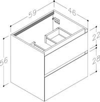 LOFT spintelė 2 stalčiai 60 cm, kašmyras