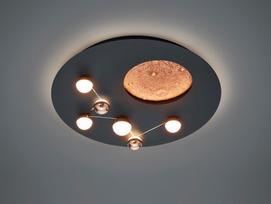 Lubinis LED šviestuvas TRIO Zodiac, 43W, 2300+3000+4000K, 4300lm, juodos sp., ø50 x 10 cm