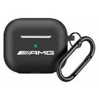 AMG Baltas silikoninis logotipinis dėklas, skirtas AirPods Pro 2, juodas