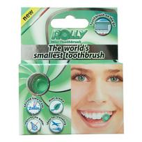 ROLLY MINI TOOTHBRUSH, mini kramtomas vienkartinis dantų šepetėlis, mėtų skonio, 6 vnt.