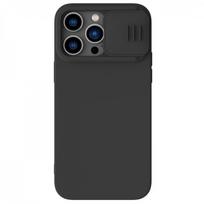 Juodas dėklas su kameros apsauga "Nillkin CamShield Silky Magnetic Silicone" telefonui iPhone 14 Plus