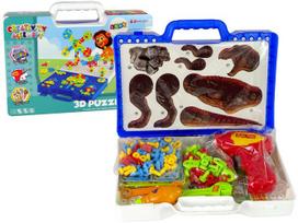 Konstrukcinės 3D kaladėlės su įrankiais Dinozaurai