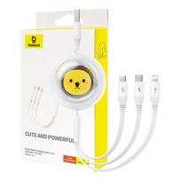 Baseus Įkrovimo kabelis 3in1 USB - USB-C USB-M Lightning 3.5A 1.1m - baltas