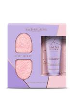 BAYLIS&HARDING Pėdų losjonas (simondsijų, vanilės ir migdolų aliejaus aromato), 125 ml + moteriškos šlepetės