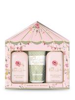 BAYLIS&HARDING Rožių, aguonų ir vanilės aromato kūno prausiklis/dušo kremas (2x300 ml) ir kūno losjonas (200 ml)