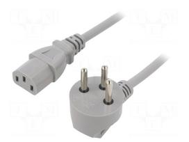 Cable | 3x1mm2 | IEC C13 female,IS1-16P (H) plug angled | PVC | 3m