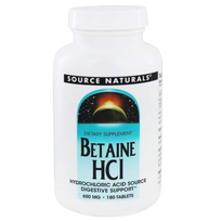 Source Naturals Betaine HCl 650 mg 180 tab
