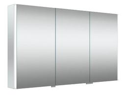 BIG, veidrodinė spintelė su 3 dvigubo veidrodžio durelėmis su LED šviestuvu ir dugno apšvietimu, 120cm