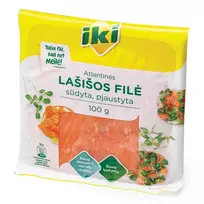 Atlantinės lašišos filė silpnai sūdyta, pjaustyta IKI, 100 g
