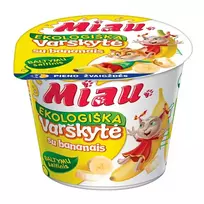Ekologiška varškytė su bananais MIAU, 6% rieb., 100 g