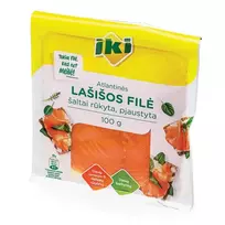Šaltai rūkyta atlantinių lašišų filė IKI, 100 g