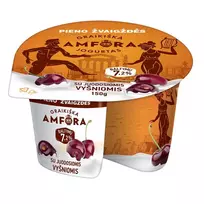 Jogurtas GRAIKIŠKA AMFORA su juodosiomis vyšniomis, 3,1 % riebumo, 150 g