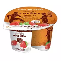 Jogurtas GRAIKIŠKA AMFORA su braškėmis, 3,1 % riebumo, 150 g