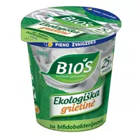 Ekologiška grietinė su bifidobakterijomis BIOS, 25% rieb., 350 g