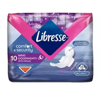Higieniniai paketai LIBRESSE ULTRA GOODNIGHT, 10 vnt.