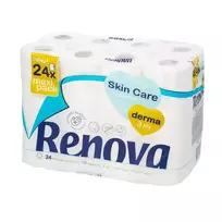 Tualetinis popierius 3 sl. RENOVA SKIN CARE DERMA, 24 vnt.