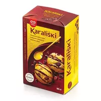 Kiaušininio skonio grietininiai valgomieji ledai KARALIŠKI su rome mirkytomis razinomis ir kakaviniu įdaru, 800 ml