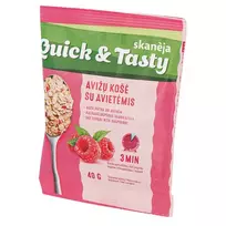 Greitai paruošiama avižų košė su avietėmis SKANĖJA, 40 g